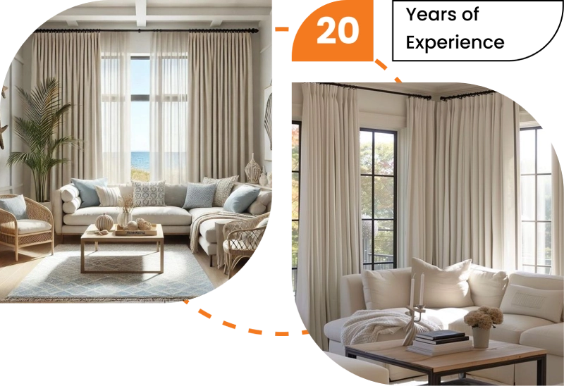 Luxury living room curtains Dubai