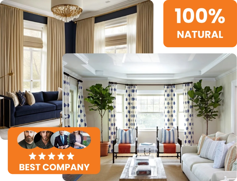 Modern living room curtains in Dubai