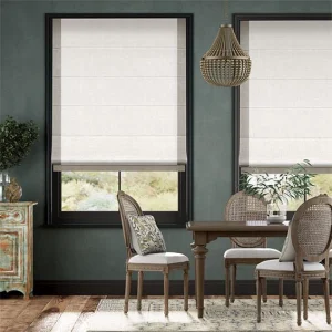 Electric Bijou Linen Grey Wash White Double Blinds
