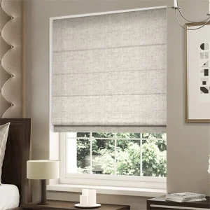 Electric Bijou Linen Latte Roman Blind