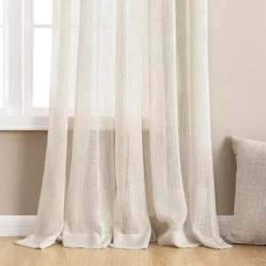Beata Bone White Linen curtains