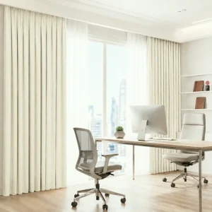 Beige Sleek Office Curtain