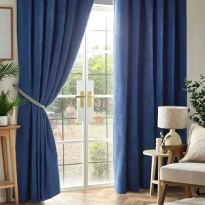 Cobalt Blue Pleated Blackout Curtain