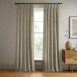 Cool Beige Pinch Pleat Curtains