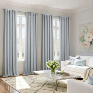 Heather Grey Rod Pocket Curtains