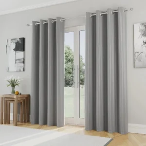 Steel Grey Grommet Blackout Curtain