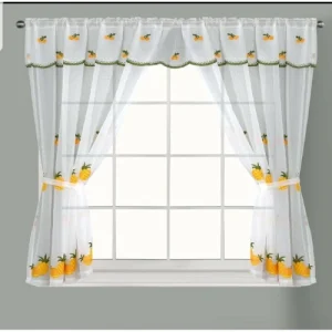 Classic Scalloped Trim Kitchen Curtain 122cm