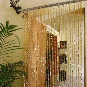 Golden Glass Beaded Curtain