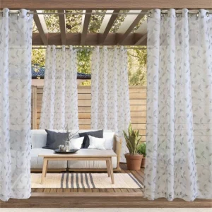 Grey Floral Balcony Drape