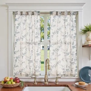 Jinchan Floral Pattern Kitchen Curtains