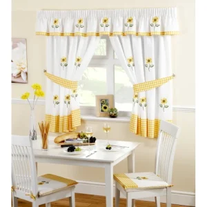 Joachim Sunflower Kitchen Curtain Set with Pelmet 5 Pieces
