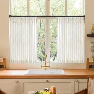Pinch Pleat Sheer Kitchen Curtains