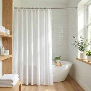 Recycled Plain White Shower Curtain