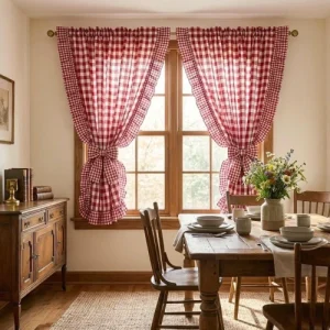Ruffled Kitchen Curtains 122cm – Elegant & Charming Set of 2