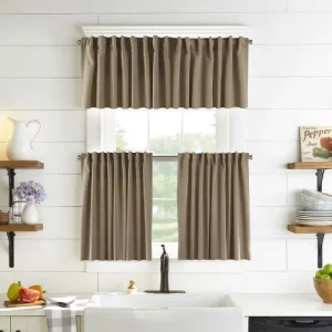 Versatile 3-piece polyester Kitchen Curtains