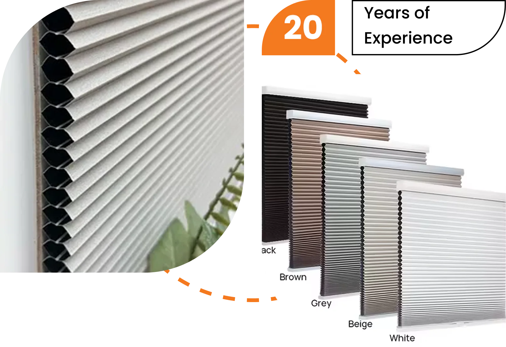Modern honeycomb window shades with elegant pleated fabric